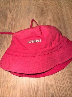 Jacquemus Hot Pink Bucket Hat with Logo